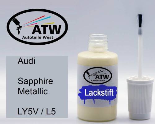 Audi, Sapphire Metallic, LY5V / L5: 20ml Lackstift, von ATW Autoteile West.